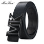 Maikun Ceinture réversible en cuir PU pour homme avec boucle noire rotative pour la Saint-Valentin