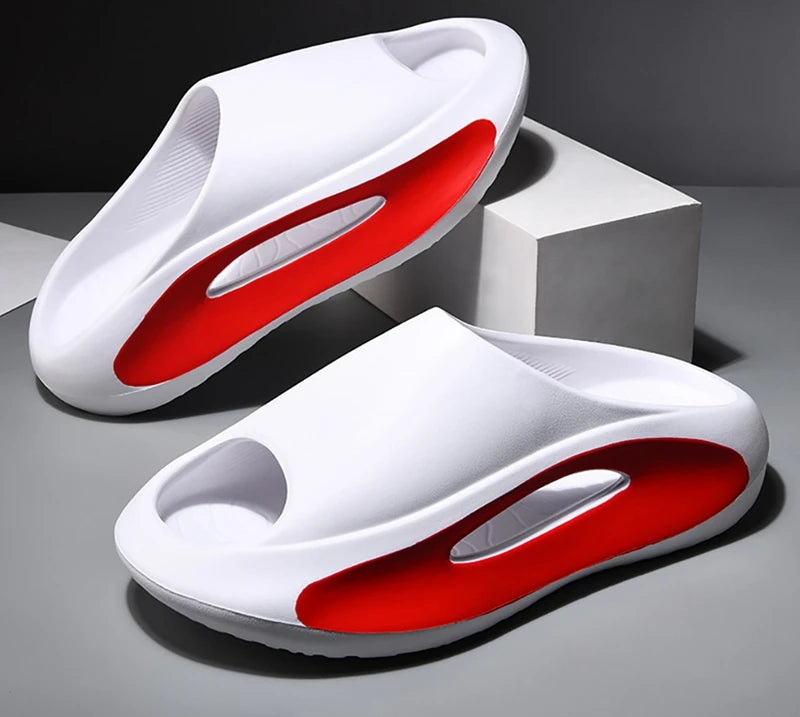 Pantoufles d'été à semelle épaisse pour hommes et femmes, sandales d'intérieur à fond souple EVA, chaussures de plage légères, tongs