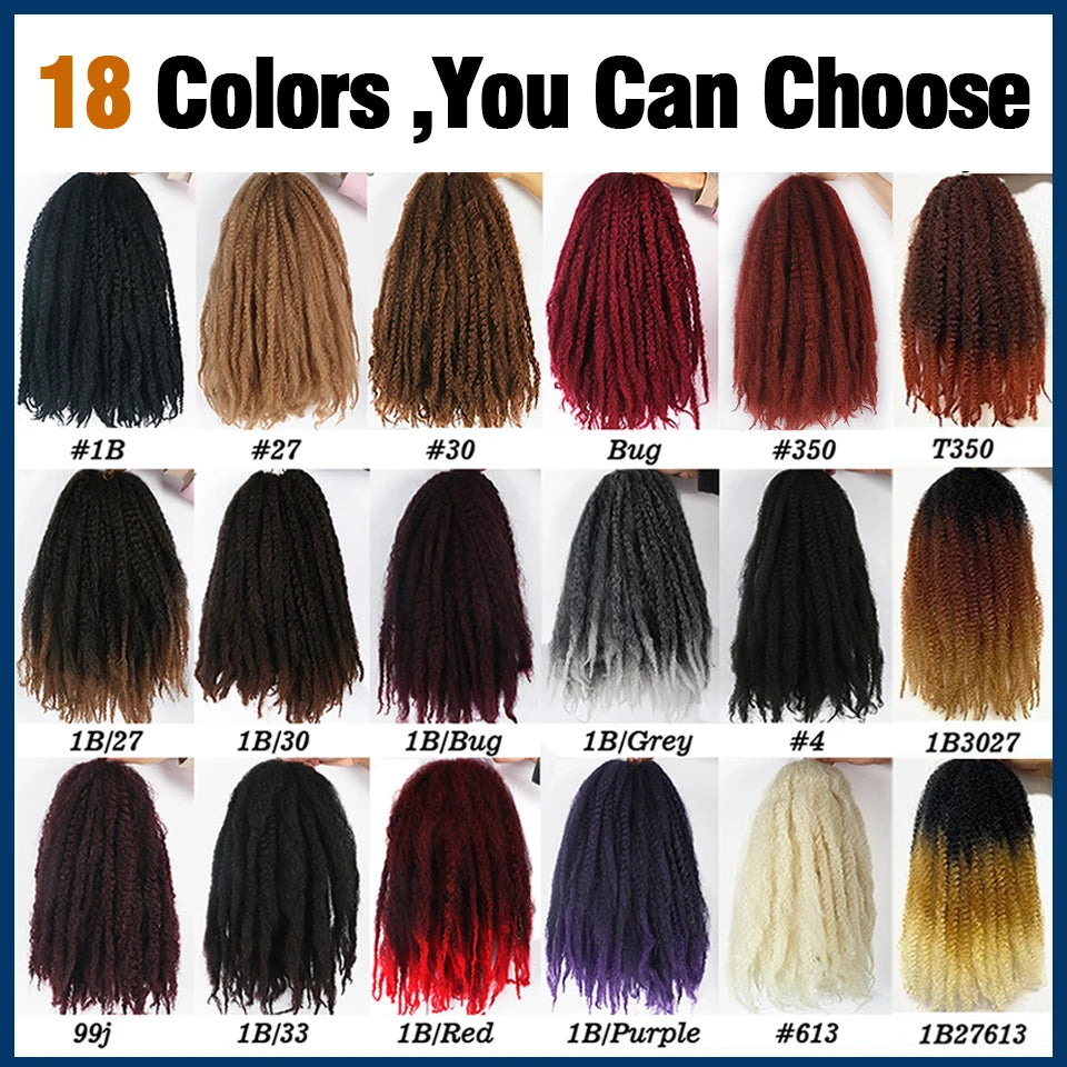 Marley Twist cheveux tressés pré - étirés pack de 1 - 6 ombre boucles africaines crochet cheveux tressés pour faux locs Jumbo Marley Twist cheveux
