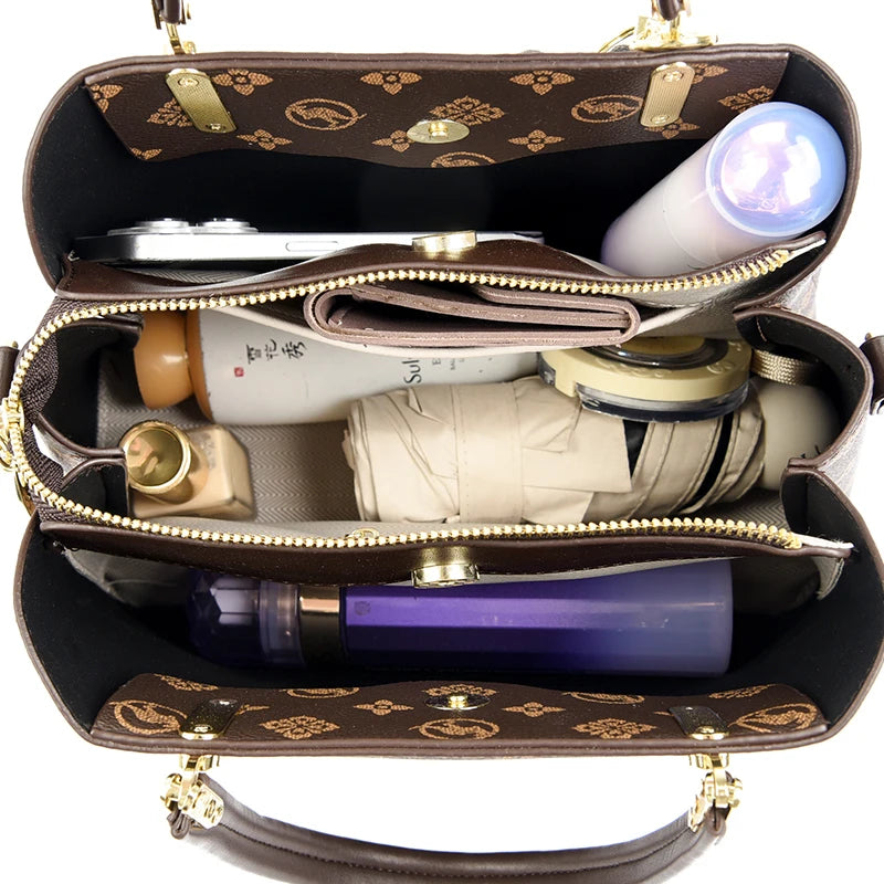 Sacs à poignée supérieure imprimés pour femmes, Sac à main en cuir de bonne qualité, Sac à bandoulière de luxe de styliste pour dames, Sac de banlieue