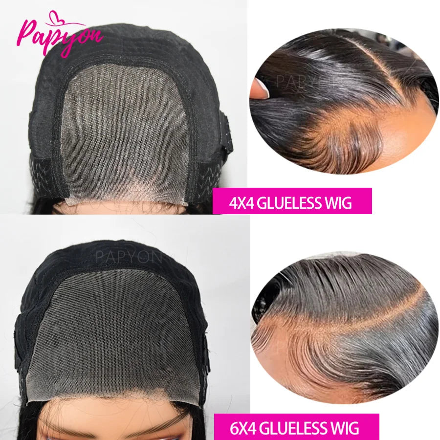6x4 Perruque Cheveux Humain Sans Colle Perruque Ni Gel Prête à Aller 4X4 Lace Closure Perruque Sans Colle Livraison 3 Jour Franc