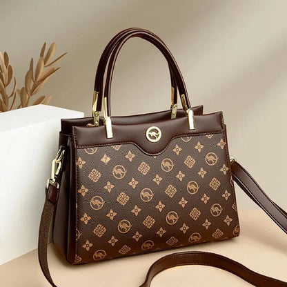 Sac fourre-tout rétro de grande capacité, sac à main imprimé couleur assortie Simple, cadeau pour maman, sac à bandoulière Simple, fermeture à glissière, autre matériau