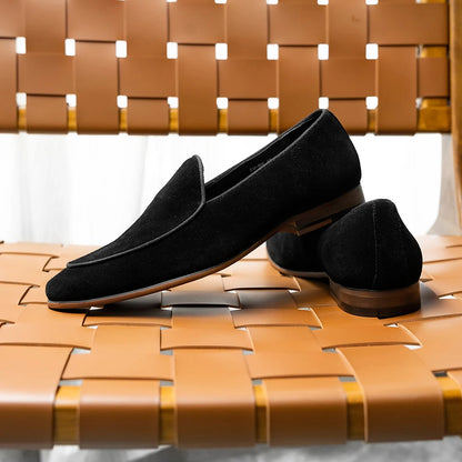 Hanmce mode sué angleterre chaussures décontractées mocassins de luxe faits à la main en cuir véritable hommes