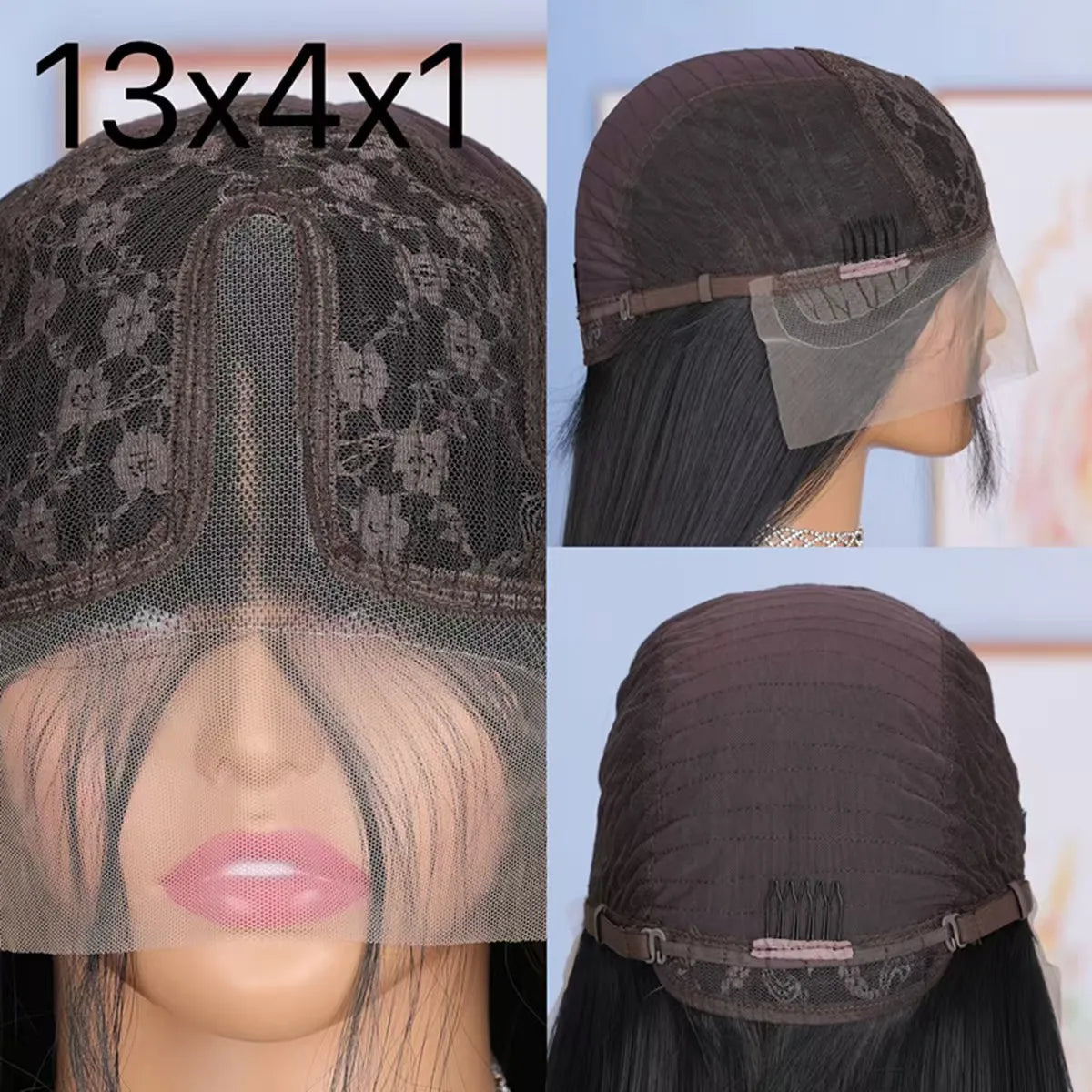 Perruque Lace Front Wig synthétique courte bouclée et crépue, coupe Bob, 13x4x1, pre-plucked, nœuds décolorés, pour femmes noires, Cosplay, fête quotidienne