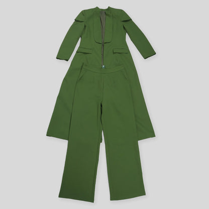 Ensemble femme manches longues x-long Blazer manteau + pantalon Long costume 2025 printemps Streetwear deux 2 pièces ensemble afrique OL tenues de travail