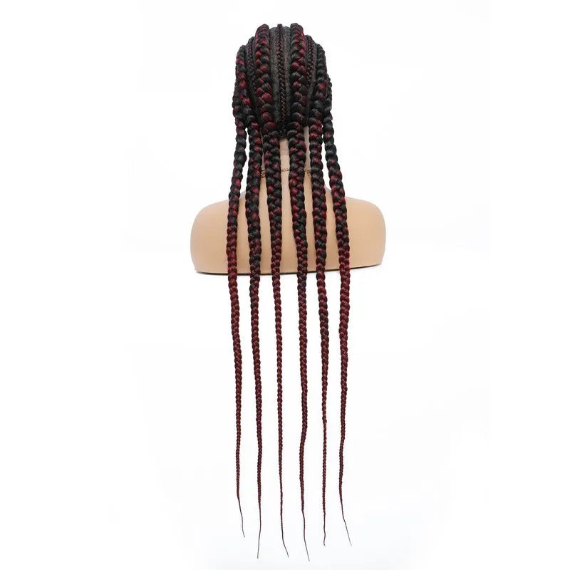 Incoo-Perruque synthétique tressée pour femmes noires, 36 pouces, sans nœud, boîte, Cornrow, cheveux africains