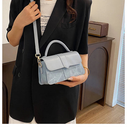 Sac à main en cuir PU pour femme, sac à bandoulière, sac sous les bras vintage, cartable carré, noir, mode initiée