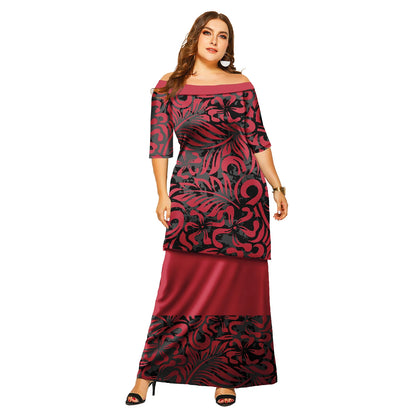 Tapa Tribal Design Tongan Puletasi Ensembles Robe Polynésienne Samoan Grande Taille Femmes Ensemble Deux Pièces