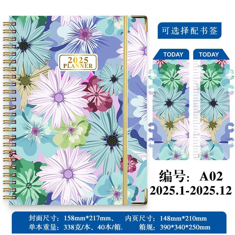 Planificateur 2025 Calendrier hebdomadaire et mensuel 2025 de janvier à décembre A5 (6,2" x 8,5") Plan de travail accaden de 12 mois Etiquettesmic