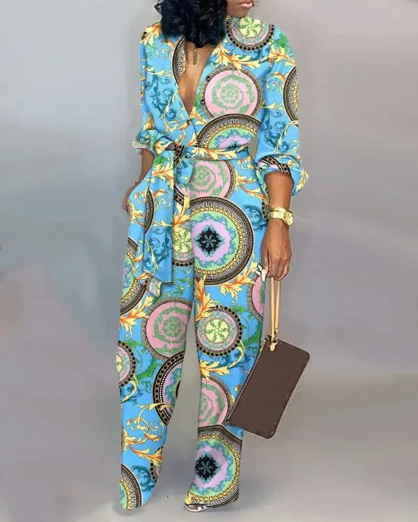 Femmes mode lettre imprimer à manches longues combinaison printemps bouton une pièce salopette Streetwear automne élégant bureau dame combishort