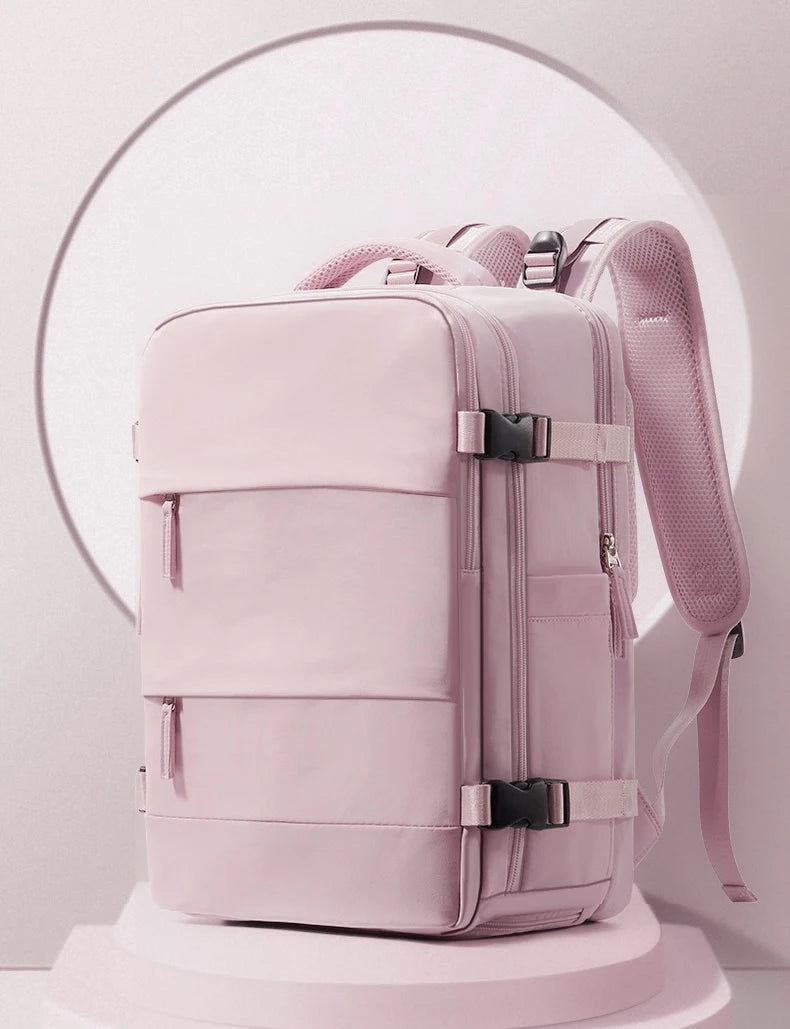 Sac à dos violet clair de grande capacité pour femmes avec séparation sèche et humide, sac d'ordinateur de transport, multifonctionnel étanche l