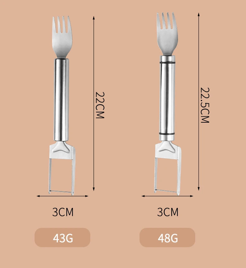 Outil de coupe de pastèque en acier inoxydable, fourchette à pastèque fonctionnelle, trancheur, outil de tranchage pour Melons, fourchette à fruits, Gadgets de cuisine