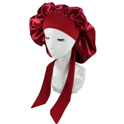 Nouveau bonnet de cheveux en Satin pour dormir, Invisible, plat, Imitation soie, rond, soins capillaires pour femmes, couvre-chef, bouton de réglage de cérémonie, chapeau de nuit