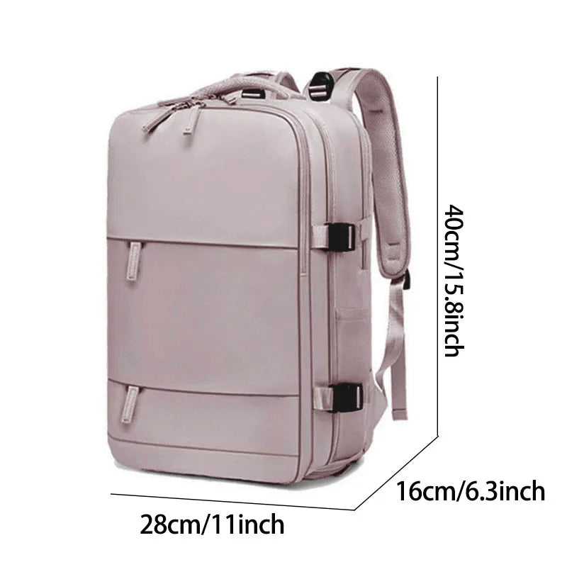 Sac à dos violet clair de grande capacité pour femmes avec séparation sèche et humide, sac d'ordinateur de transport, multifonctionnel étanche l