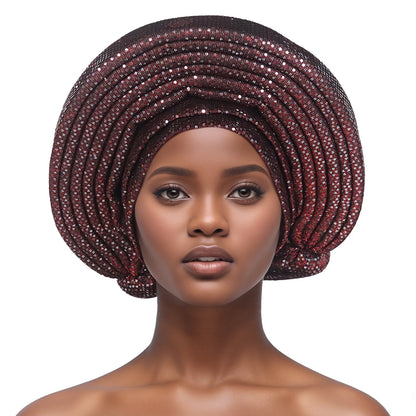 Casquette Turban plissée pour femmes africaines déjà fabriquées Auto Gele femme bandeau Nigeria dame chapeaux chapeau fête de mariage chapeaux