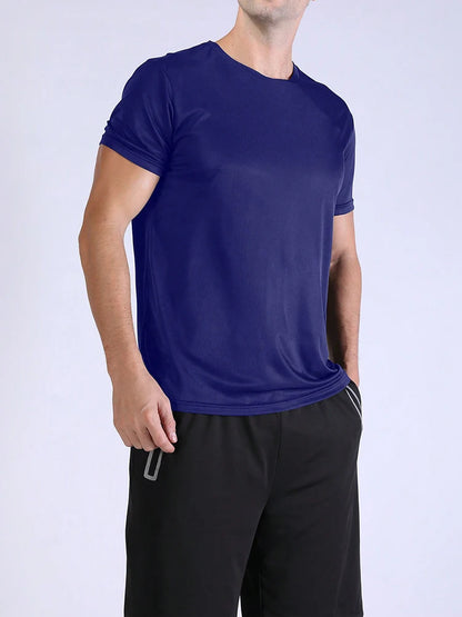 T-shirt de sport à séchage rapide ultraléger pour homme, haut léger, respirant, solide, document, entraînement de fitness, entraînement, course à pied, salle de sport