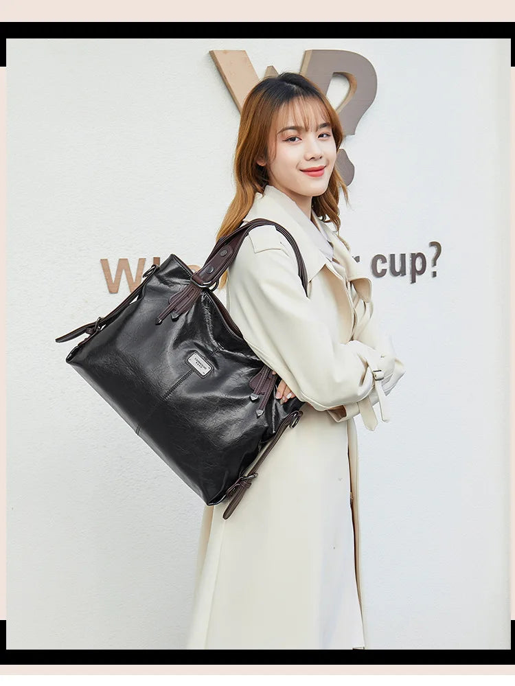 Sac fourre-tout décontracté pour femmes, sacs à main en cuir souple, sacs à bandoulière Vintage de grande capacité, nouvelle mode 2023