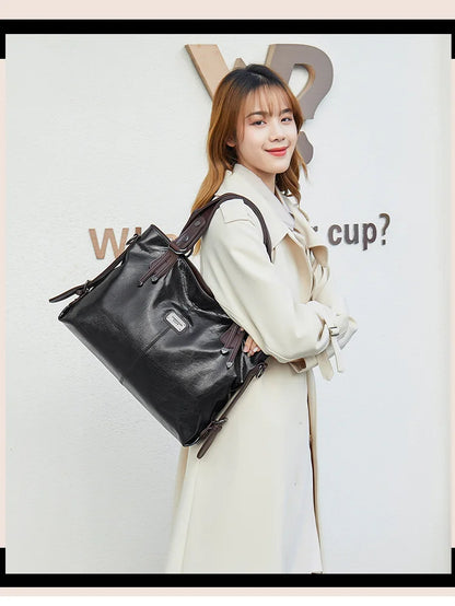 Sac fourre-tout décontracté pour femmes, sacs à main en cuir souple, sacs à bandoulière Vintage de grande capacité, nouvelle mode 2023