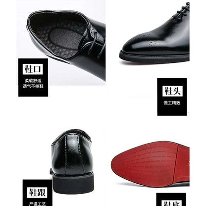 Nouveau Chaussures richelieu à semelle rouge hommes d'affaires noirs chaussures formelles à lacets bout rond printemps/automne