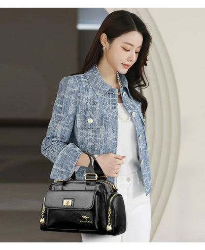 Sac à bandoulière en cuir PU de haute qualité pour femmes, fourre-tout, sacoche multi-poches pour les déplacements quotidiens