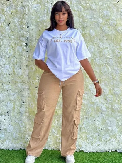 Ensemble Dashiki Africain pour Femme, Haut et Pantalon Assortis, Vêtements d'Été et d'Automne, Nouvelle Collection, 2 Pièces