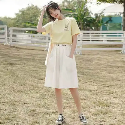 Jupe amincissante pour femme, pantalon moulant, taille élastique, couleur unie, nouveau style, été