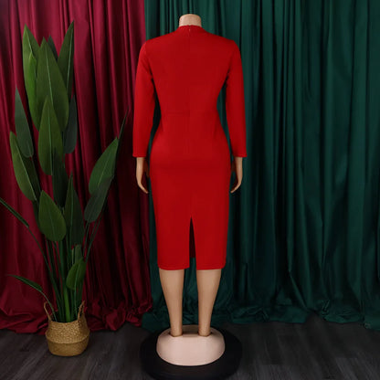 FairyShely 2025 Sexy Patchwork grande taille robe de Club femmes à manches longues grandes robes dame coupe ajustée fête robe courbe serrée