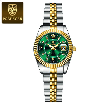 POEDAGAR montres de luxe pour femmes étanche lumineux Date dames montre-bracelet en acier inoxydable montre à Quartz élégante pour les femmes Reloj