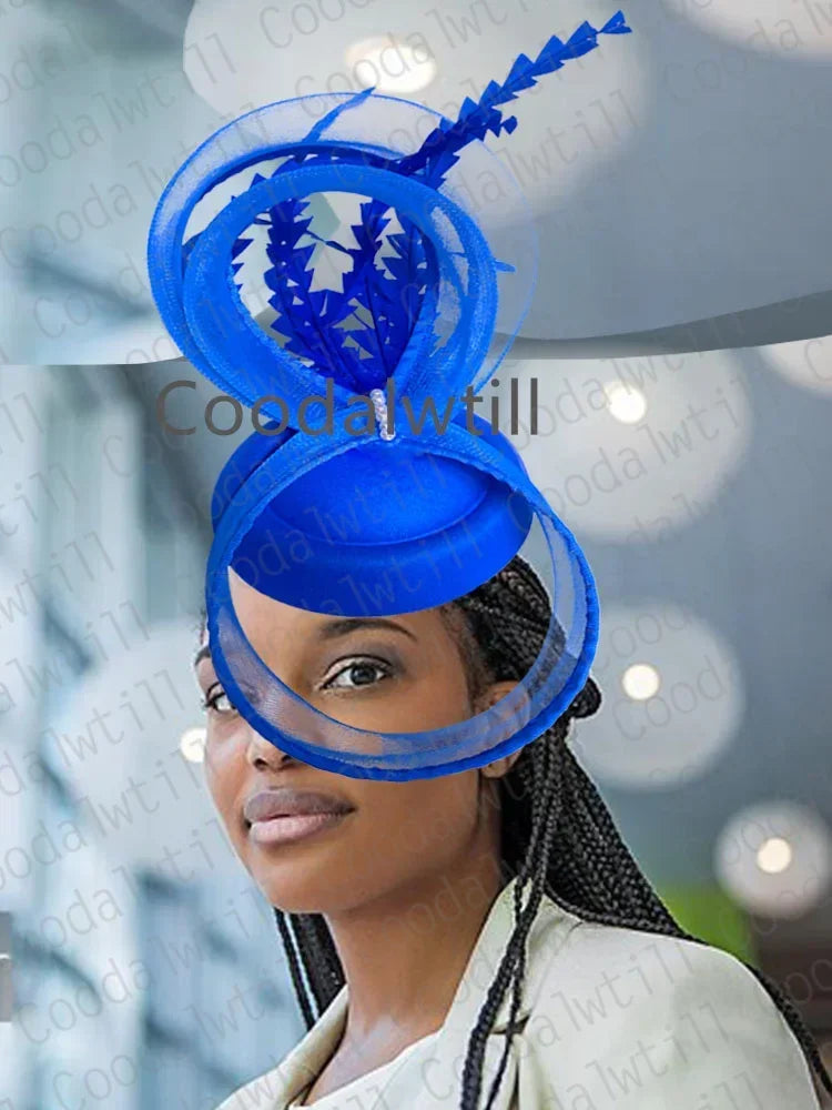 Plume Derbr Fascinator chapeaux femmes Vintage église pilulier casquette bandeau dames élégant Cocktail Kentucky casque Fascinators