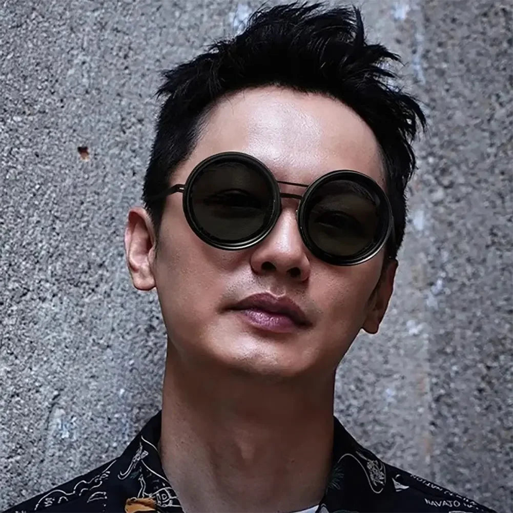 Lunettes polarisées arrondie de pêche avec lentilles filtrantes ND lunettes de soleil polarisées lunettes filtrantes de pêche pour hommes conduite pêche