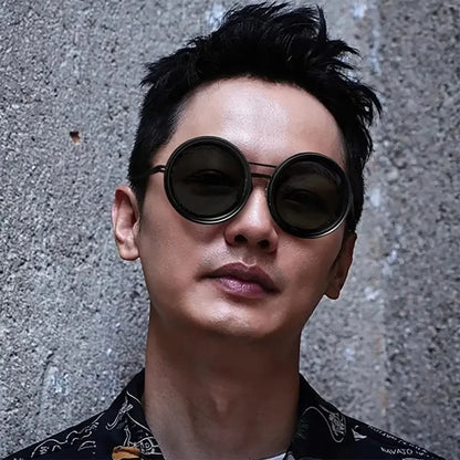 Lunettes polarisées arrondie de pêche avec lentilles filtrantes ND lunettes de soleil polarisées lunettes filtrantes de pêche pour hommes conduite pêche