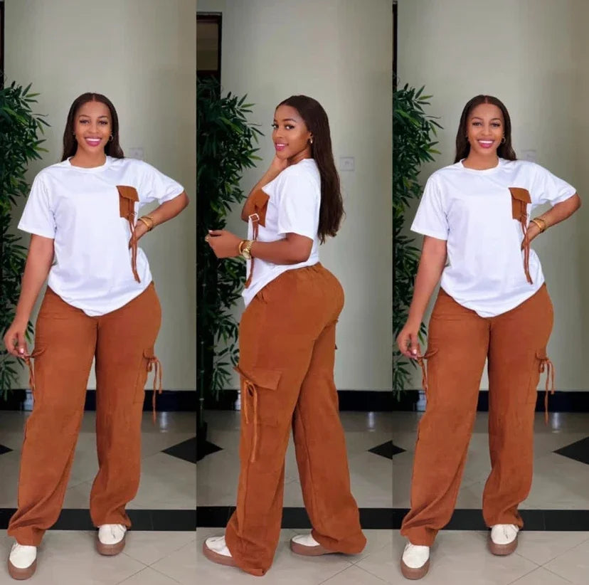 Ensemble Dashiki Africain pour Femme, Haut et Pantalon Assortis, Vêtements d'Été et d'Automne, Nouvelle Collection, 2 Pièces