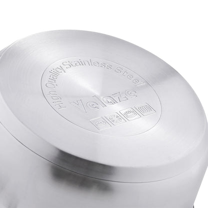 Velaze – ensemble d'ustensiles de cuisine, ensemble de 12 pièces, casseroles et poêles en acier inoxydable, sans danger pour l'induction, casserole, Casserole, avec couvercle en verre