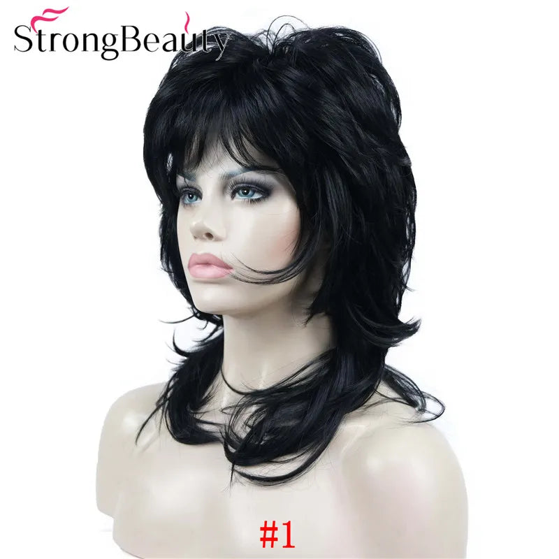 Perruque synthétique ondulée mi-longue pour femmes, cheveux naturels, sans capuchon