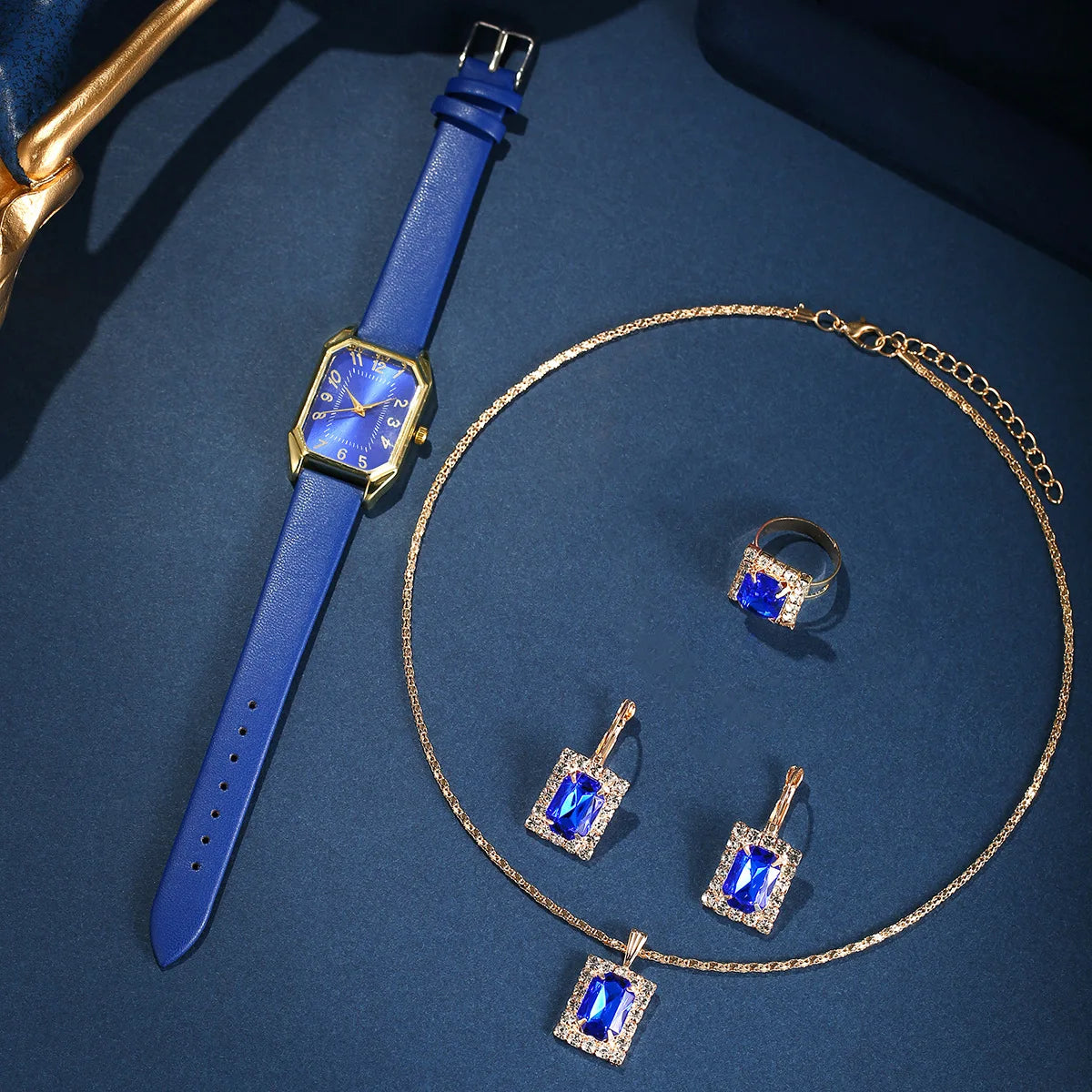 Montres carrées de luxe pour femmes, montre-bracelet à quartz pour dames, ensemble de bijoux classiques simples, marque de mode, 6 pièces, 5 pièces, 1 pièce