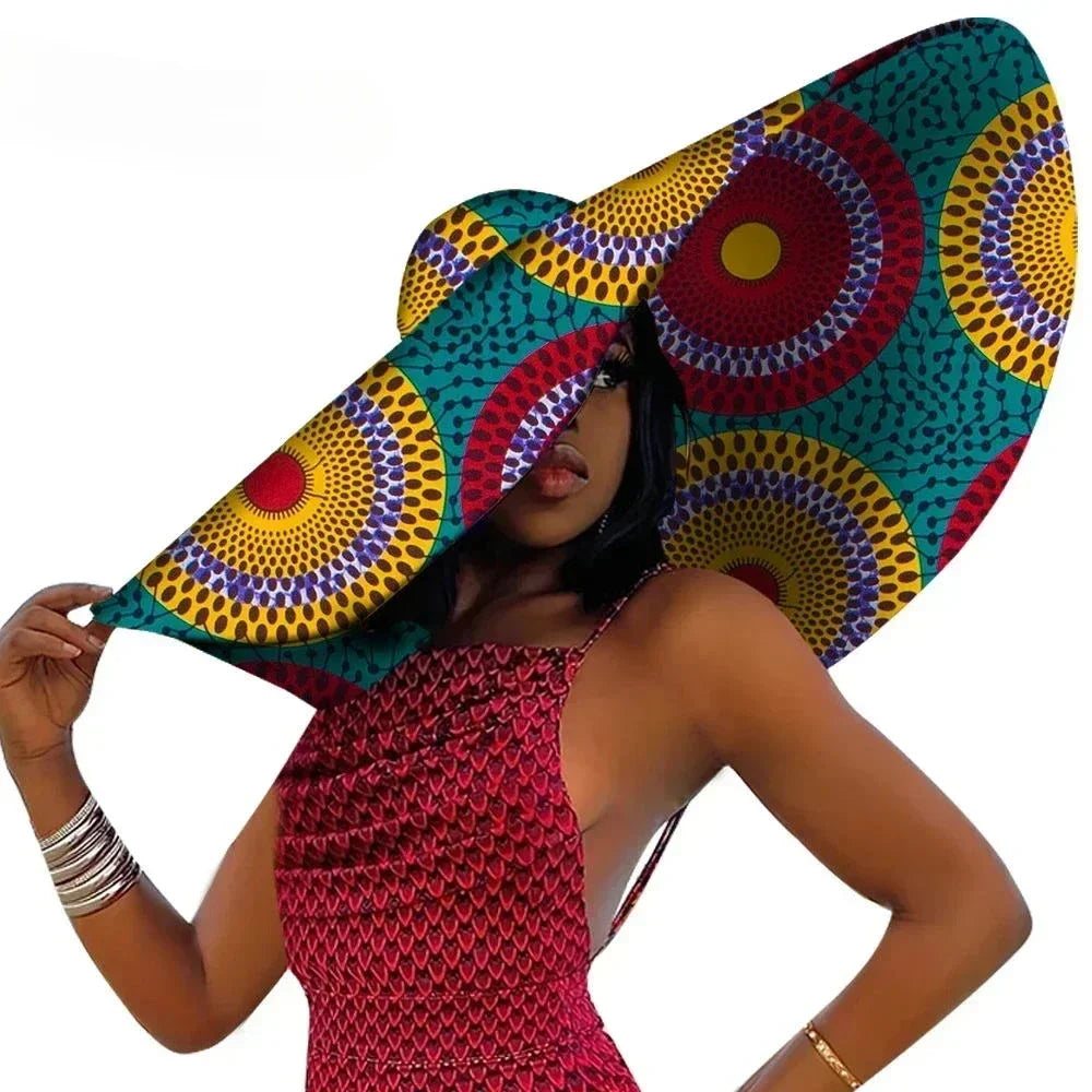 Chapeau de plage africain pour femmes, casquette Ankara à large bord, protection solaire, produit personnalisé, mode estivale