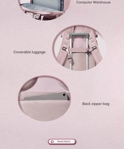 Sac à dos violet clair de grande capacité pour femmes avec séparation sèche et humide, sac d'ordinateur de transport, multifonctionnel étanche l