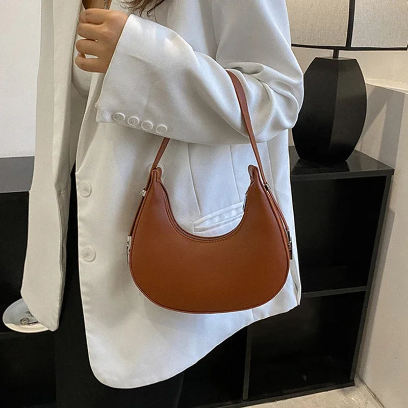 BS - Sac à bandoulière Hobo en cuir PU pour femmes, Design de luxe, petite pochette, sac à main sous les bras, fourre-tout de voyage