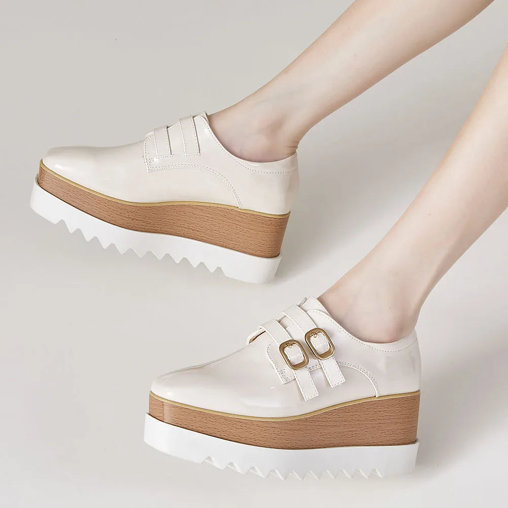 Plate-forme plate solide pour femmes, chaussures plates pour femmes, Parker carré, décontracté, printemps, automne, tout neuf, mode, strucgirls, loisirs