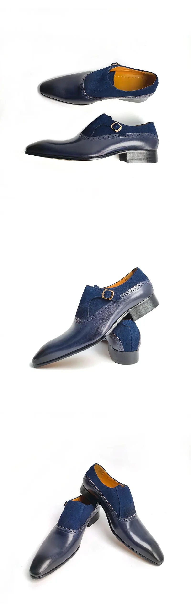 Mocassins en daim et cuir de vache faits à la main pour hommes, chaussures décontractées confortables à enfiler pour le bureau, semelle antidérapante de mariage, conception à motif solide