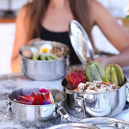 Boîte à déjeuner micro-ondes 350-3000ML, boîte à Bento Anti-fuite en acier inoxydable 304 de qualité alimentaire, boîte de pique-nique à forte étanchéité pour collations aux Fruits