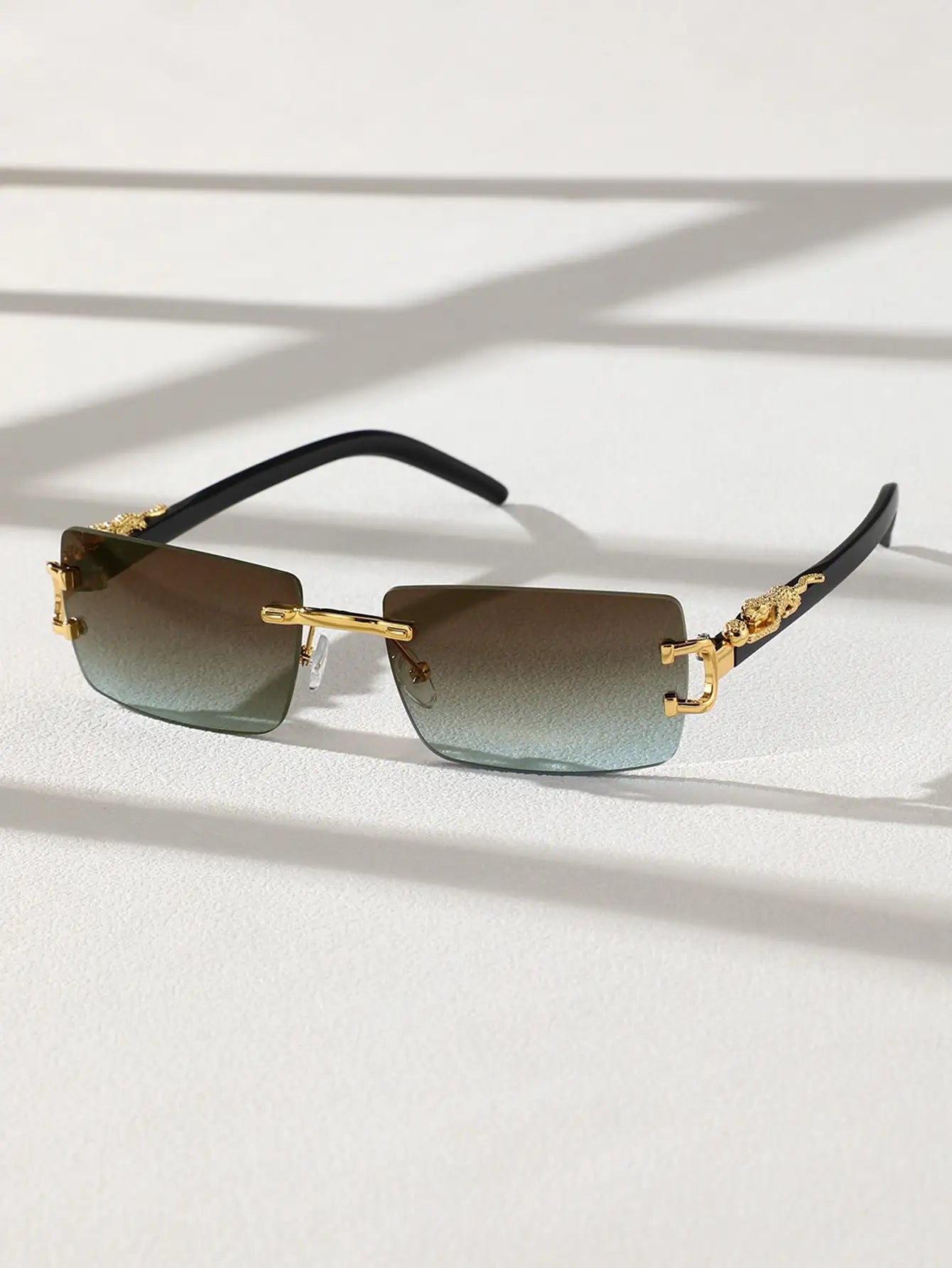 Lunettes de soleil rectangulaires sans cadre, lunettes de soleil personnalisées, à la mode, 03/Life, 1/2 pièces