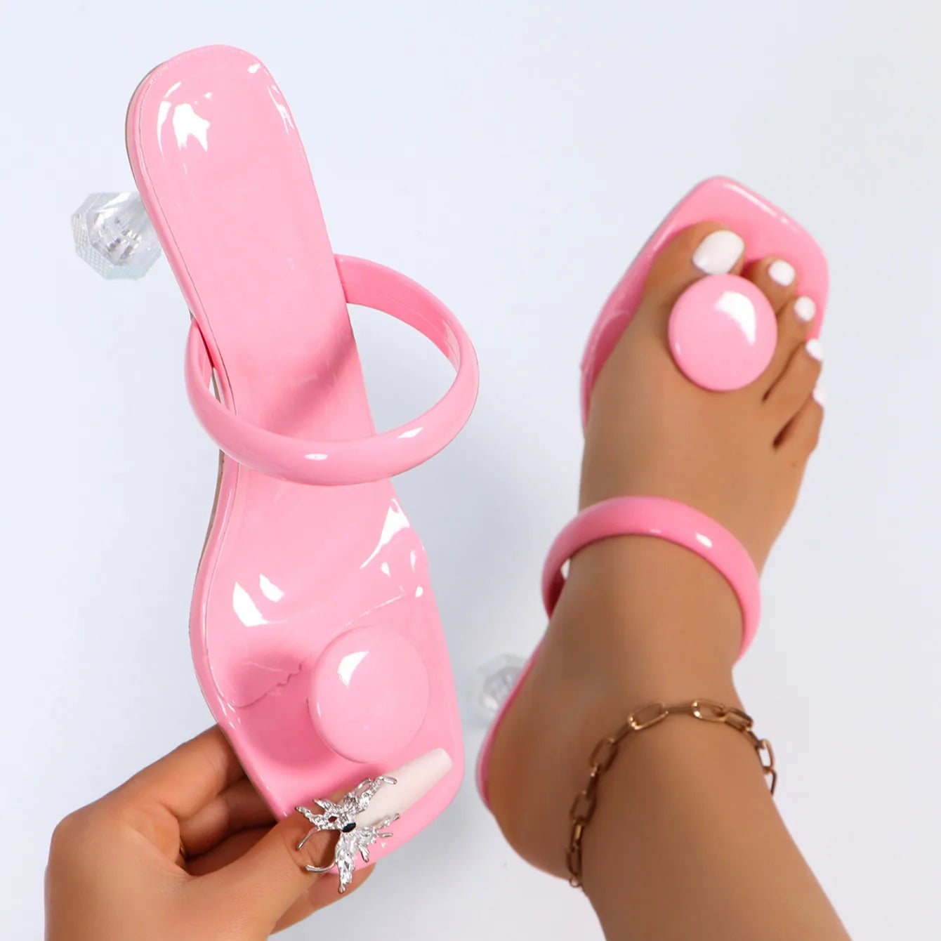 Sandales à Talons Hauts et Bande Étroite pour Femme, Chaussures de ix, Nouvelle Collection