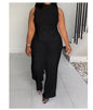 Wmstar femmes deux pièces ensemble grande taille 3XL 4XL été décontracté à la mode imprimé chemise sans manches costume pantalon à jambes larges tenues féminines