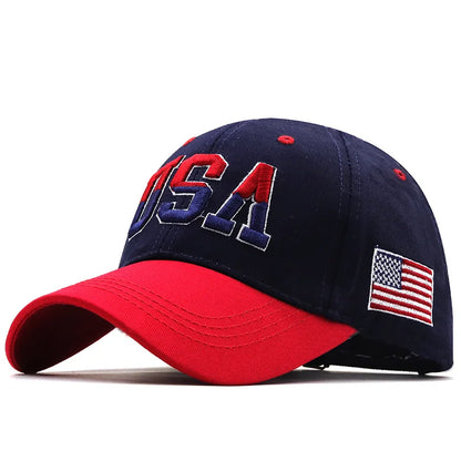 Casquette de Baseball drapeau américain pour hommes et femmes, chapeau à rabat en coton, unisexe, broderie américaine, Hip Hop, Gorras Pet, nouvelle marque