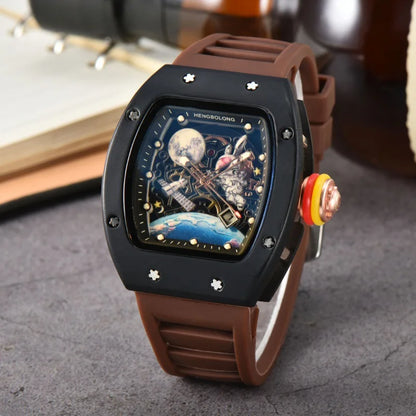 Bande de mode de luxe Tonneau hommes montre lumineuse étanche Date Sport haute qualité montres à Quartz hommes en acier AAA hommes montre-bracelet