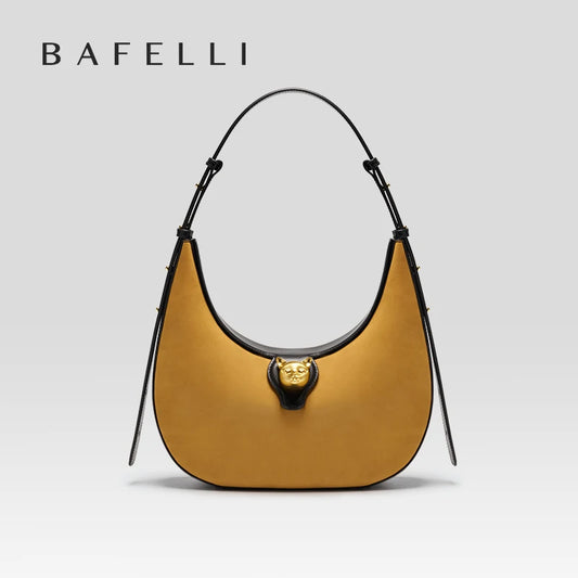 BAFELLI 2025 nouveau sac à main pour femmes série chat en cuir véritable marque de luxe mode rétro STYLE épaule HOBOS sacs à rabat femme