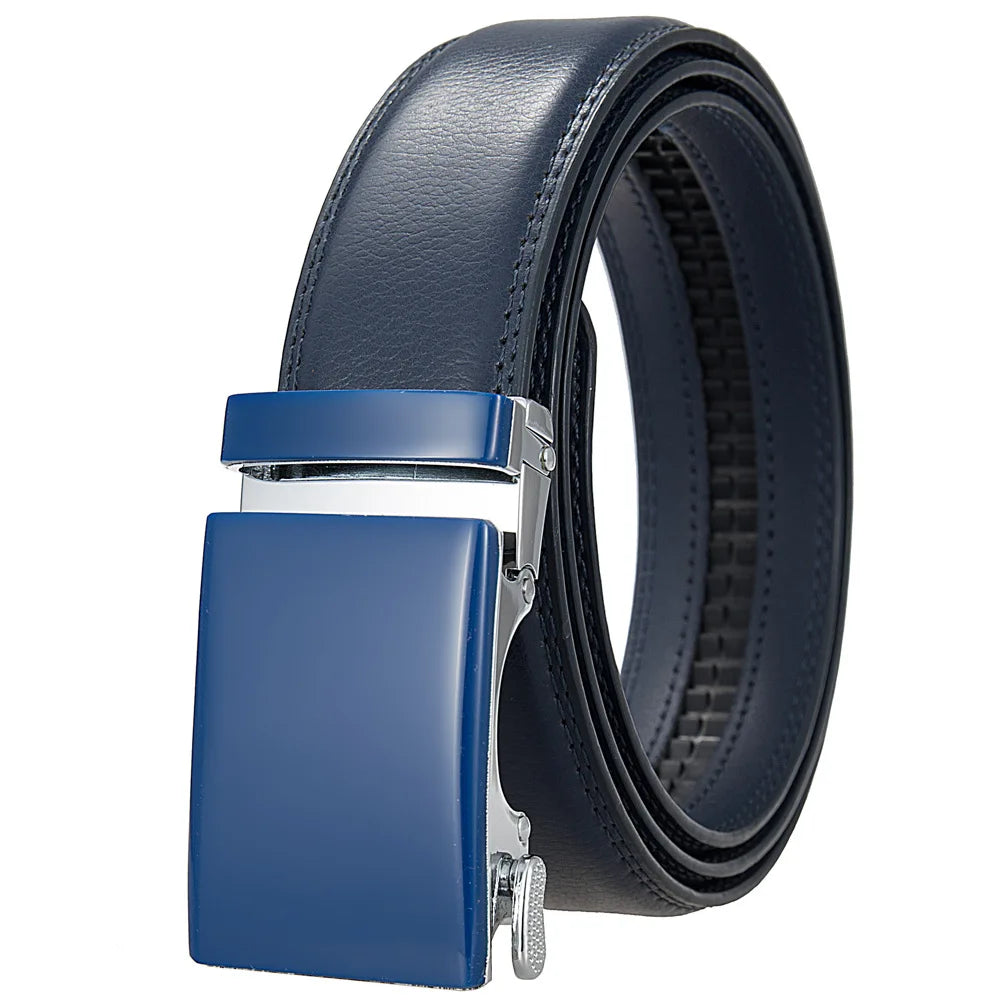 Nouveaux hommes ceinture mode alliage automatique boucle ceinture affaires décontracté décoration ceinture hommes ceintures 3.5 cm noir bleu rouge café