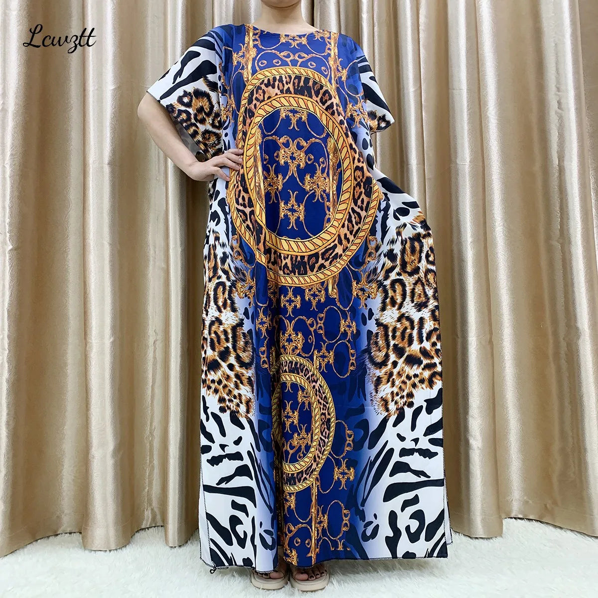 Mode nouveau Style fleur manches africain Dashiki imprimé fleuri taille ceinture coton Caftan dame été Maxi robes décontractées robes