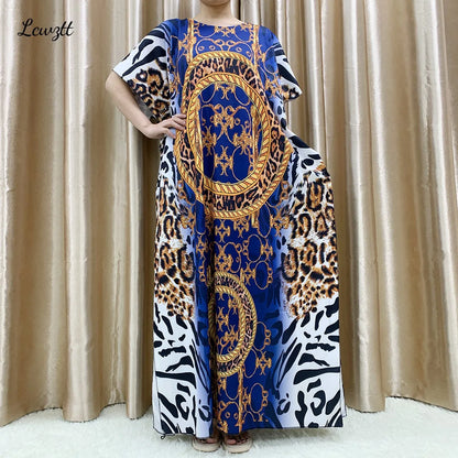 Mode nouveau Style fleur manches africain Dashiki imprimé fleuri taille ceinture coton Caftan dame été Maxi robes décontractées robes